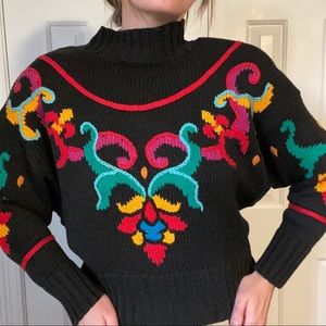 Vintage 1980’s Rebecca Stone scroll print sweater